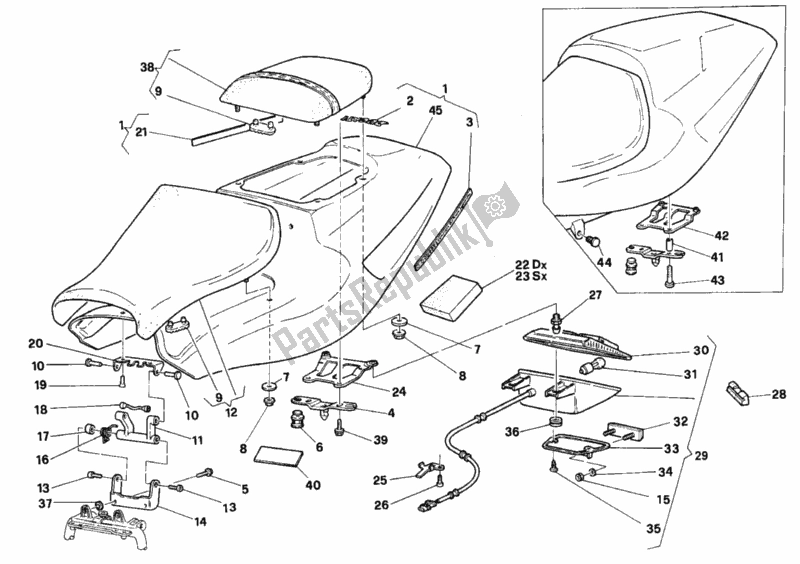 Todas las partes para Asiento Biposto de Ducati Superbike 916 Senna 1996